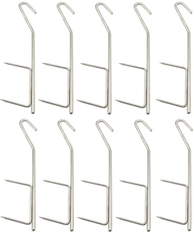ok4y Lot de 10 crochets de fumage Deluxe à double pointe L - 15 cm - En acier inoxydable - Diamètre : 5 mm - Extra solides