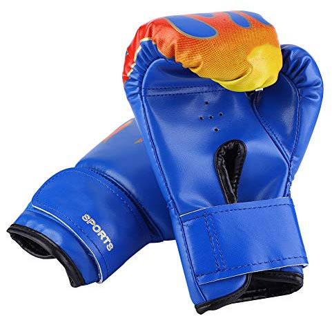 Boxhandschuhe Kinder, Kinder Box Handschuhe Kickboxen Sparring Boxsack Trainingshandschuhe für Kinder 3 bis 12 Jahre Muay Thai Sparring Schlagen Kickboxen (Blaue Handschuhe,