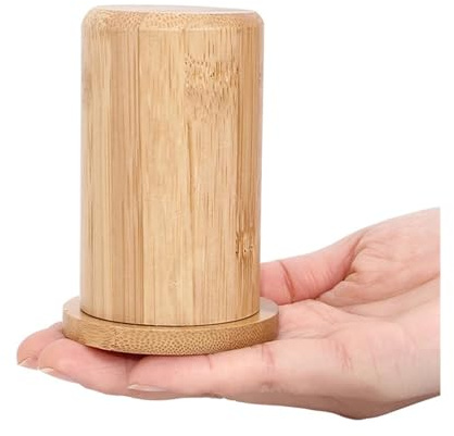 Palillero Dispensador Soporte for palillos de dientes de bambú con tapa, hisopo de algodón, funda, soporte, dispensador de palillos de dientes de madera, caja organizadora for almacenamiento de cocina