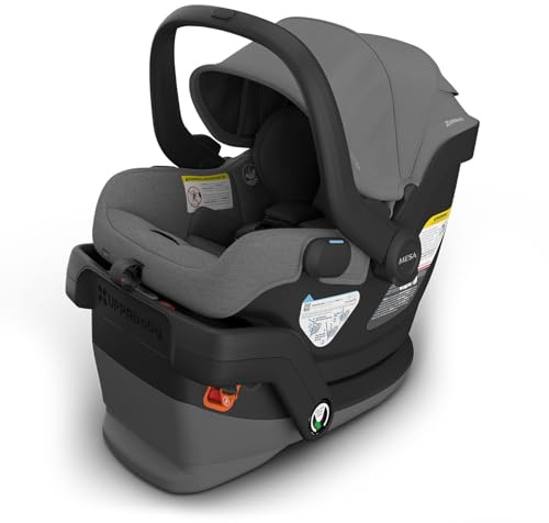 UPPAbaby Mesa V3 Infant Car Seat - Easy Installation + SmartSecure Technology - Attaches to Stroller | Base + Infant Insert Included - Greyson (Charcoal Mélange)
