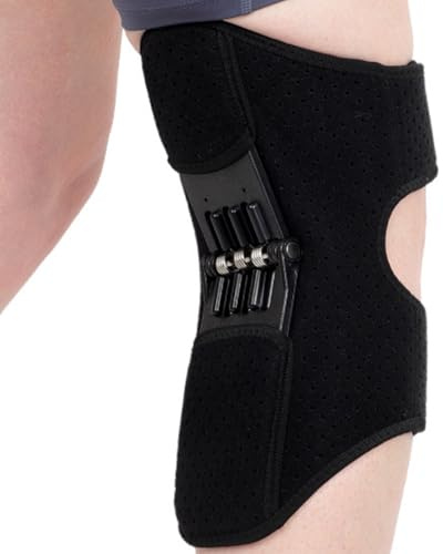 Arecobticy Ginocchiera potente rimbalza primavera ginocchiera facile da usare ginocchia traspiranti protezioni per ginocchia per corsa allenamento pad traspirante tutore con potenti molle di rimbalzo