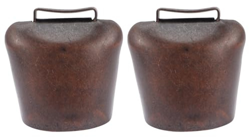 Garneck 2 pezzi Campane per Animali da Fattoria in Metallo Campane per Pascolo Mucche e Bovini Campanelli Leggeri e Compatti con Design Retrò per Pecore e Altri Animali da Allevamento