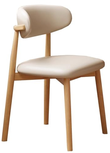 Matstolar med böjt ryggstöd – vintage träsidostolar för vardagsrum eller restaurang, stoppad bondgård armlös design
