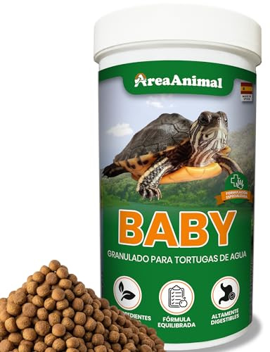 AreaAnimal - Comida Tortugas de Agua Bebé, Granulado para Tortuga de Agua 100G/250ML, Alimento Tortugas Acuaticas Natural, Comida Tartaruga con Igredientes Naturales