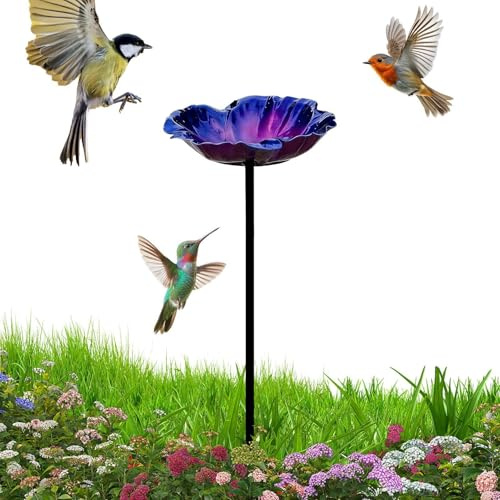 Baño De Pájaros Resistente A La Intemperie, Diseño De Pétalos Reflectantes,