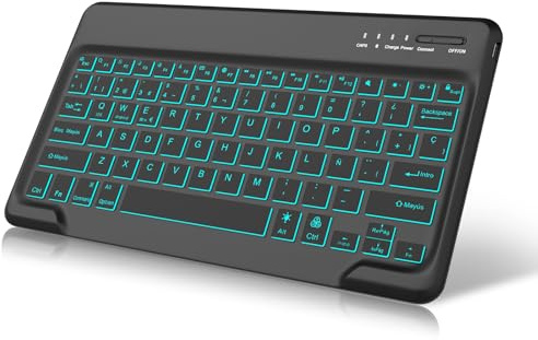 Tiiomioon Teclado Bluetooth Inalámbrico Español Ñ, Teclado Retroiluminado