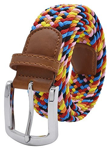 VONSELY Stretch Belt, Elastic Belts Braided Fabric Belt Colorful Woven Belts for Men and Women,Candy Color