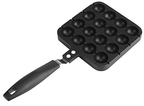 Zerodis Poêles à Takoyaki Plaque 16 Trous Poêles à Crêpes Pieuvre Grill Bac Casserole Blinis Poêle Pancake Appareil à Cake Maker Moule à Pâtisserie pour Fun Cuisson DIY