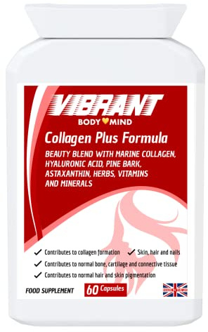 Collagen Supplements for Women - Marine Collagen with Hyaluronic Acid for Optimal Skin, Hair & Joint Support - Pure & Natural Formula - 60 Easy-to-Swallow Capsules