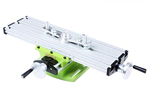 Xigner Mesa en cruz para taladro de soporte, taladro de mesa ajustable de 2 ejes, x 20 cm y 5 cm, mesa de fresado de alta precisión 310 x 90 mm, ideal para todas las mesas de perforación, taladros y