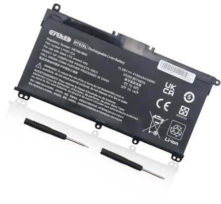Oyomba 4100Amh 47wh HT03XL L11119-855 Battery for HP Pavilion 14-CE 15-DA 14-CF 14-CK 14-CM14-DK 14-DF 14-MA 14Q-CS 14Q-CY 15-CS 15-DQ 15-DB 15-CW 17-BY 17-CA 240 245 250 255 HSTNN-DB8S HSTNN-IB80