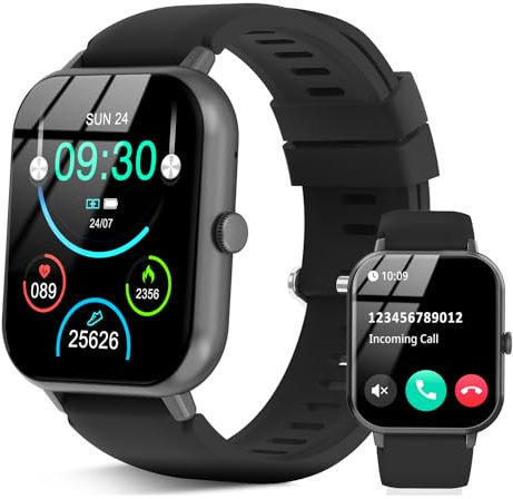flintronic Smartwatch Damen Herren, 1,83 Zoll HD Smart Watch mit Telefonfunktion, Wasserdicht Fitnessuhr mit SpO2/Blutdruck/Pulsuhr/Schlafmonitor, Multi Sportmodi Schrittzähler für Android iOS