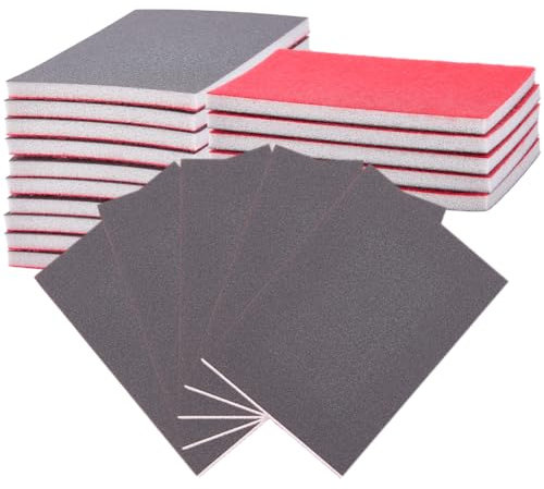 SOFPLATE 20 Hoja de Lija de Grano 400 para Pulir Papel de Lija Rectangular de 4 x 2.8 Pulgadas Esponja de Espuma Húmeda Y Seca Marrón Coco Bloques de Lijado Manual Herramientas para Modelismo Paneles