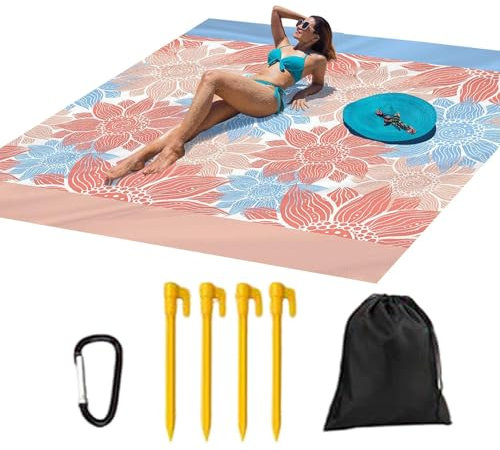 Sghtil Coperta Da Spiaggia - Coperta Impermeabile per Picnic all'Aperto | Coperta Antisabbia per Spiaggia Viaggio Prato Yoga Sport Parco Giardino e Escursioni