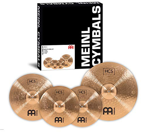 Meinl Cymbals HCS Bronze Complete Cymbal Set di Piatti Box Pack con Hihat 14 pollici, Crash 16 e Ride 20 per Batteria – Bronzo B8, Finitura Tradizionale (HCSB141620)