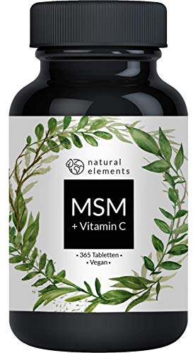 MSM 2000mg + natürliches Vitamin C – 365 Tabletten statt Kapseln – Methylsulfonylmethan – hochdosiert, vegan – in Deutschland laborgeprüft