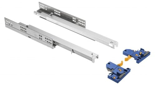 MS Beschläge 1 paire de glissières de tiroir avec système Soft Close - Extension complète de 45 mm de hauteur - Rails de tiroir automatiques (450 mm)