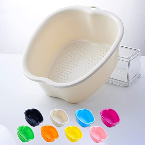 KEEPAA Baños para Pies Lavabo para Pies, Cuenco de SPA Plástico Resistente para Pedicura Relajarse Desintoxicación y Masaje, Perfecto para Facilitar la Circulación o Relajar los Músculos (White)