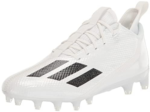 Adidas Men's Adizero Scorch Football Shoe, White/Black/White, 8.5
