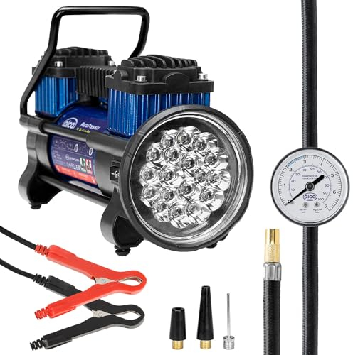 alca® Kompressor, Autokompressor, Luftkompressor mit Licht, 10 bar, Anschluss an 12V Autobatterie