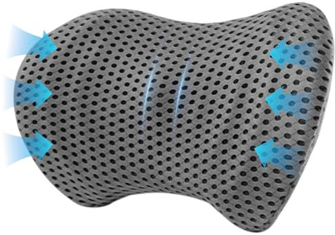 Raxfekro Lumbalkissen Rückenkissen, Ergonomisches Lendenkissen aus Memory Foam, Rückenpolster für Back Support, Lendenstützkissen für Autositze und Bürostühle (dunkelgrau)