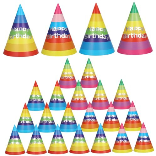 Alipis 20 Pezzi Cappellini per Feste Compleanno Coni Colorati Accessori Divertenti per Festeggiamenti e Shower Eleganti e Comodi da Indossare