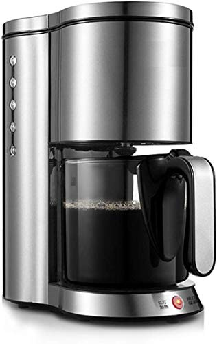 Machine à Café Filtre Machine à Café, Cafetière Goutte à Goutte Acier Inoxydable avec Jug en Verre de 1,25 l Filtre Détachable Machine à Café Design Anti-Goutte Garder Au Chaud Intéressant, HUANGHAI