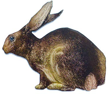 Miniblings lapin lièvre imprimé Broche chasse de la faune en bois forêt animale - bijoux à la mode à la main I Pin de Button Pins