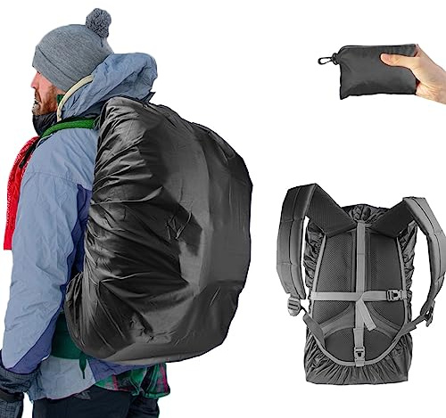 Frelaxy Funda impermeable para mochila, triple impermeabilización, correa de hebilla cruzada antideslizante, ultraligera, compacta, portátil, para senderismo, camping, ciclismo, al aire libre, viajes