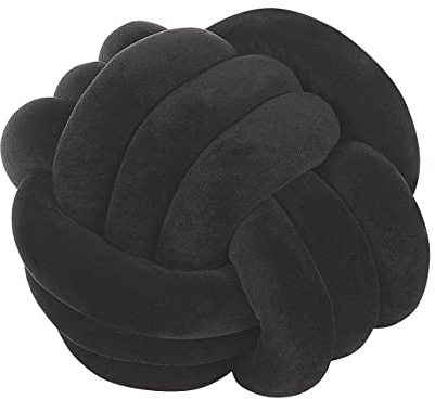 Beliani Morbido Cuscino Decorativo a Forma di Nodo Nero 30 x 30 cm