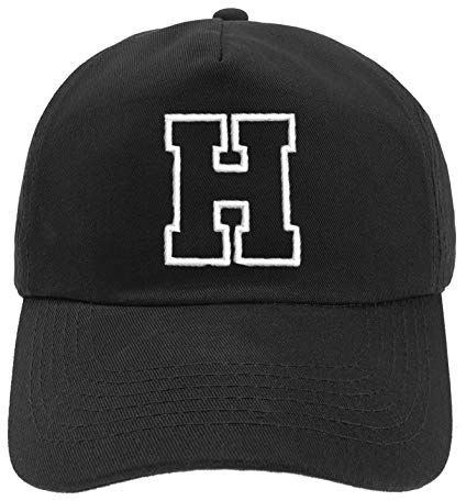 MFAZ Morefaz Ltd Ny basebollkeps svart keps pojke flicka barnhatt unisex A-Z alfabet (H)