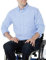 Amazon Essentials Men's Slim-Fit Long-Sleeved Stretch Oxford Shirt with Pocket, Powder Blue, L