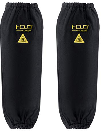 HANDLANDY Flame Resistant Welding Sleeves for Men and Women, One Size Heat & Flame Resistant Arm Protection Welding Accessories (1 Pairs, Black)
