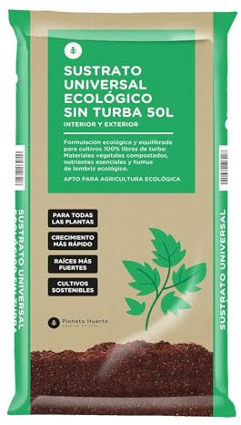 Planeta HUERTO | Sustrato Universal Sin Turba Eco Planeta Huerto 50 L