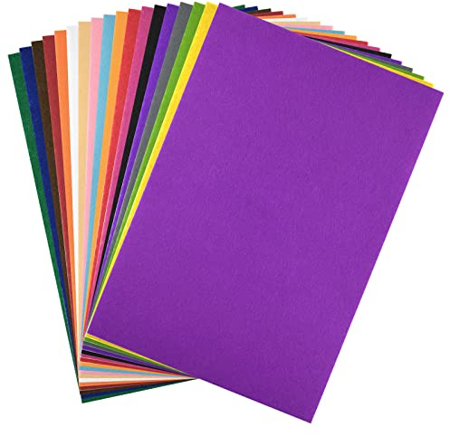 MIAHART Lot de 18 feuilles de tissu en feutre pour loisirs créatifs, couture, patchwork, projets scolaires, 20,3 x 30,5 cm, multicolore