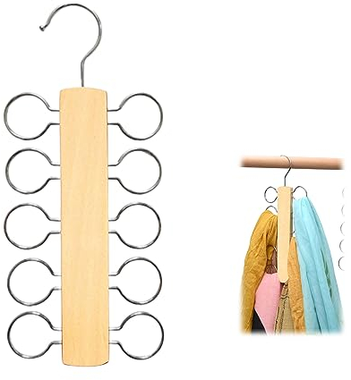 Krawattenhalter, Gürtelhalter, Schalhalter, Schalbügel, Gürtelhalter Rack, Geeignet für Krawatten, Schals, Gürtel, Socken, Tücher, Original Holzfarbe, 30 X 13cm