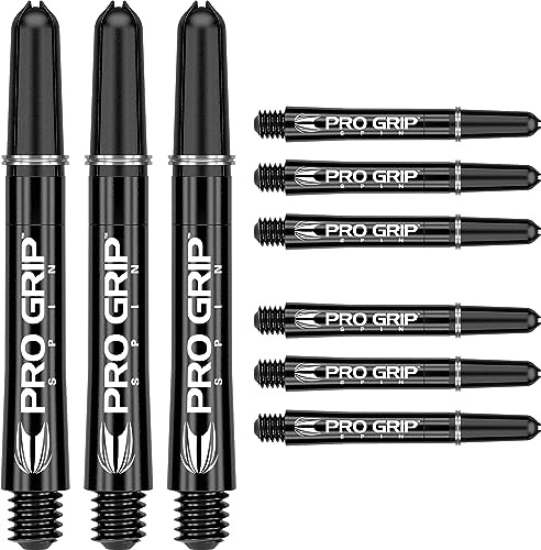 Måldartpilar 3 x set med Black Pro Grip Spin Dart stjälkar Medium - 9 dartaxlar totalt