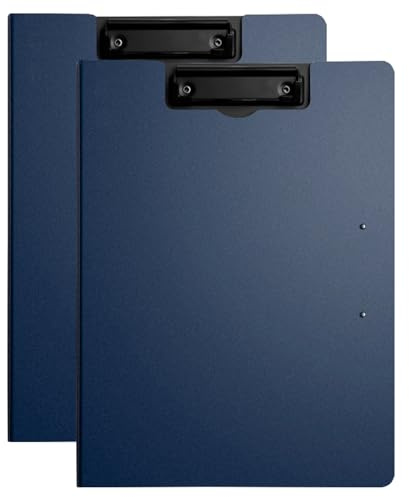 Portablocco formato A4 con copertura, confezione da 2 portablocco con doppie clip, organizer per documenti per infermieri, affari, ufficio, scuola