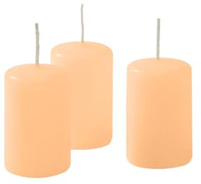 12 candele cero diametro 4 cm altezza 7 cm - Colore Pesca - Durata 12 ore - Non profumate - Cereria Di Giorgio