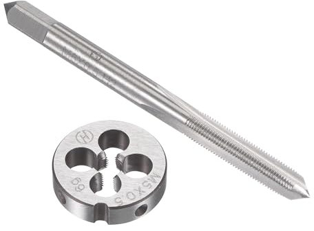 TOP-VIGOR M5 x 0.5mm Metric Tap and Die Set, Machine Thread Screw Tap with Round Threading Die, Heavy Duty Tap & Die Kit for DIY, Repair, Cutting External and Internal Thread