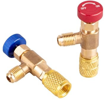 SIGANDG 2 Piezas Válvula de Carga Refrigerante,Válvulas Flujo Aire Acondicionado,Acoplador Rápido,Aire Acondicionado R410 R22 Conector Adaptadores