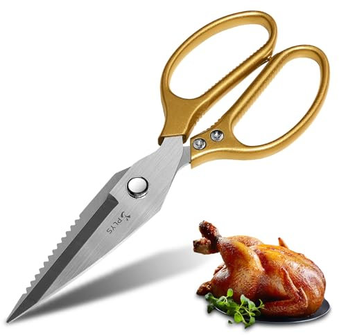 Plys Forbici da Cucina in Acciaio Inossidabile Forbici da Cucina: Forbici per Pollame Taglienti per Pollo, Pollame, Pesce, Carne, Erbe