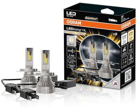 OSRAM LEDriving HL ALLSEASON ≜H4, lampada LED abbaglianti e anabbaglianti, colore della luce commutabile da bianco freddo a bianco caldo, da 6000K a 2700K, solo per uso fuoristrada - no ECE, 2 lampade