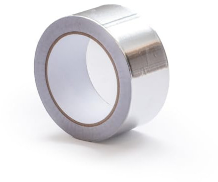 Cinta adhesiva negra de aluminio para altas temperaturas, 10 m x 50 mm, ideal para ventilación, aislamiento y supresión de puentes térmicos