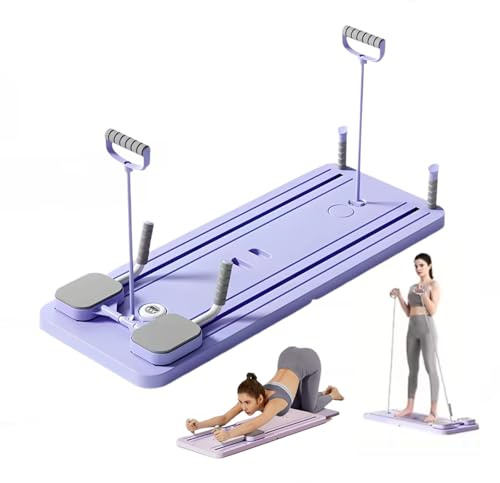Tavola riformatrice per pilates 4 in 1 con rimbalzo automatico e timer, capacità 136 kg, pieghevole, per palestra domestica, attrezzatura antiscivolo per fitness per donne e uomini