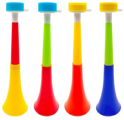 Niuhong 4 PCS Vuvuzela Suono Forte Fanfara Calcio Molto Forte Tröte Cheerleading Tromba Krachmacher Horn Suonare Le Trombe Plastica Spettatori Fan Partita Calcio Stadio Tromba (B)