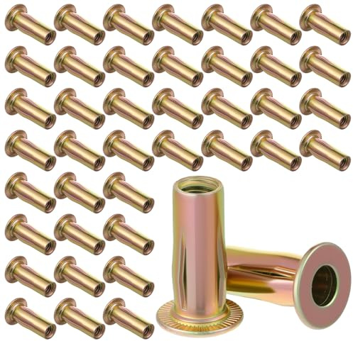 50 Pcs 5/16-18 Rivet Nuts, Multi-Grip Steel Threaded Inserts with Zinc Plating, Blind Rivnuts for Metal, Plastic, Automotive, Construction & Industrial Fasteners​​