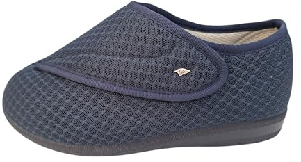 Podoline Scarpe R.955, Adatte a Riabilitazione, degenze, Comfort, con Inserito per Alluce valgo (Blu, Sistema Taglie Calzature EU, Adulto, Numero, Larga, 45)
