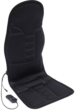 Massage-Sitzbezug, Rückenmassagegerät, Heizkissen, 8 leistungsstarke Funktionen, Auto, Haus, Büro, faltbar, tragbar, atmungsaktiv, 115 x 49 cm