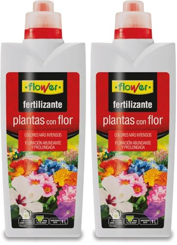 Flower - Fertilizante Líquido Plantas con Flor 1 L | Abono CE NPK 4-4-6 | Favorece la Floración e Intensifica el Color | Con Micronutrientes y Vitamina B1 (Paquete de 2)